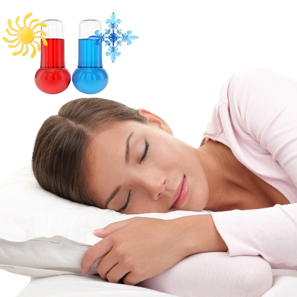 Donna che dorme con raffigurato il termometro del sonno