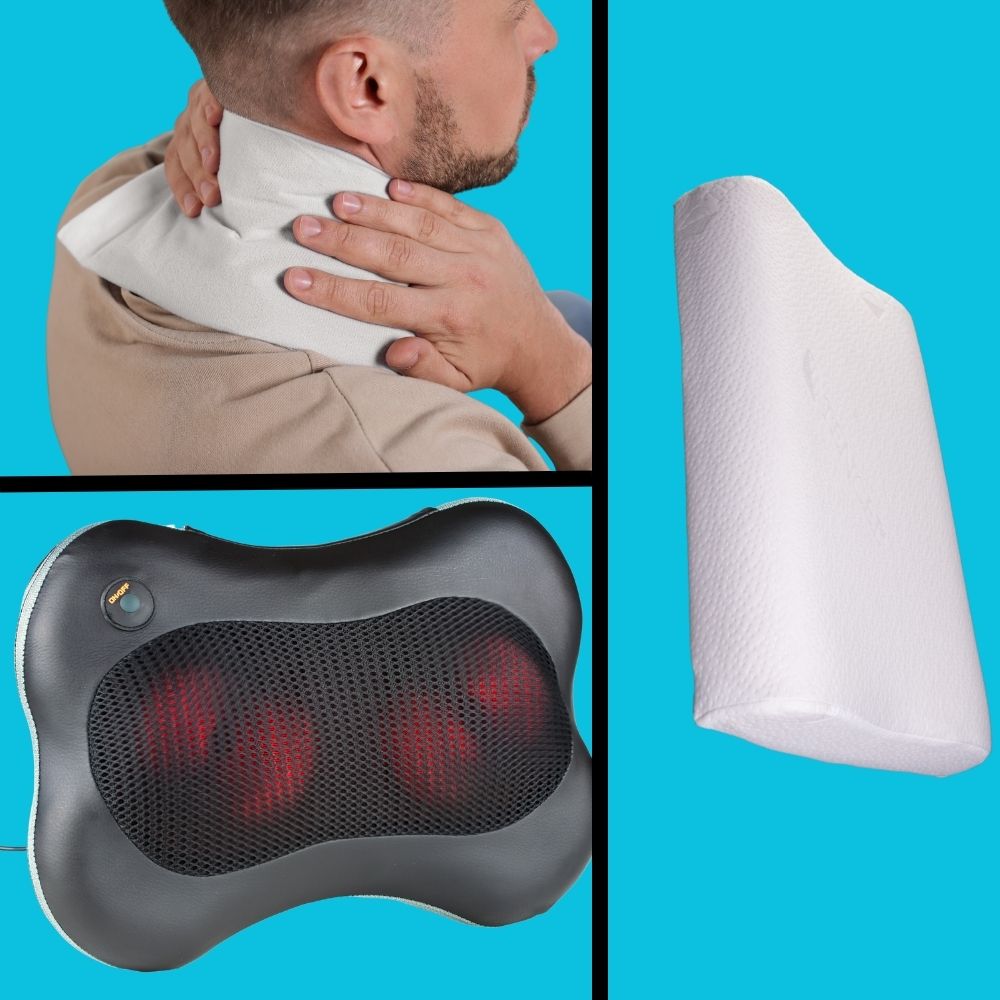 Comparison between memory, heating and massaging neck pillows